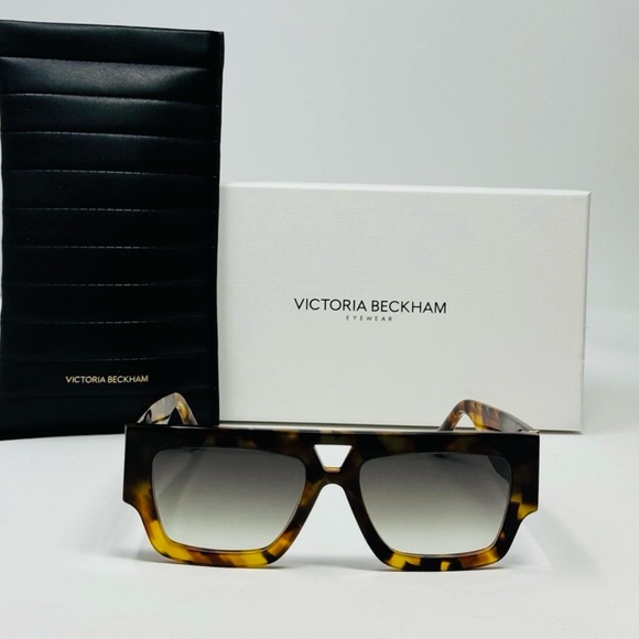 NEW Victoria Beckham VB651S 232 WomenSunglasses Dark Havana Square Authentic - Picture 2 of 4